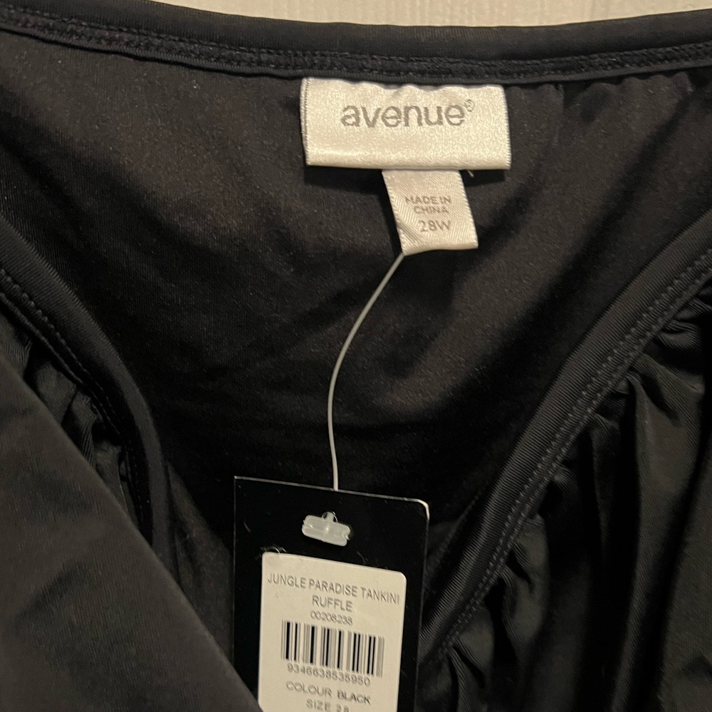 42 AVENUE Ruffle Tankini Top - black retails $89.00 NWT size 28 - Picture 4 of 11